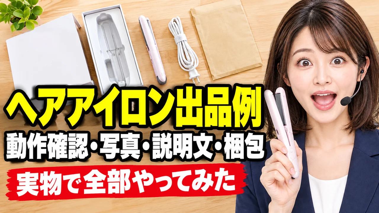 ヘアアイロンをメルカリで売る出品例｜動作確認・写真・タイトル・説明文・梱包まで【せどり・フリマアプリ】