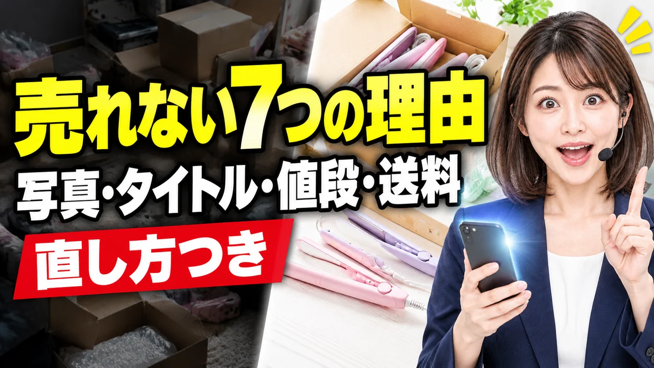 メルカリで売れない7つの理由と直し方｜写真・タイトル・値段・送料【フリマアプリ・せどり・仕入れ】